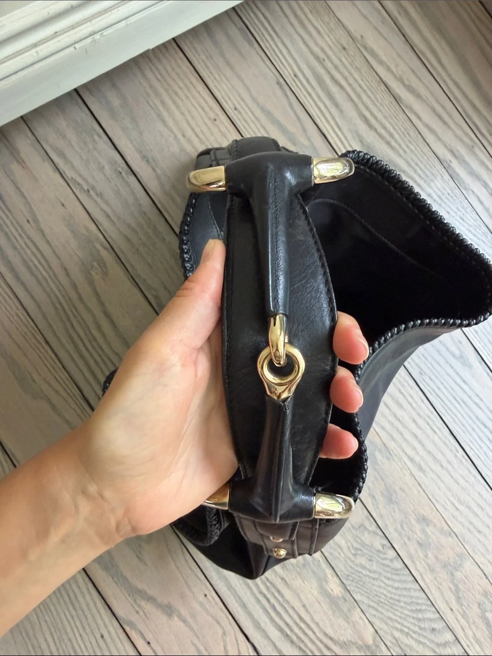 Gucci Horsebit Black Leather Hobo Bag